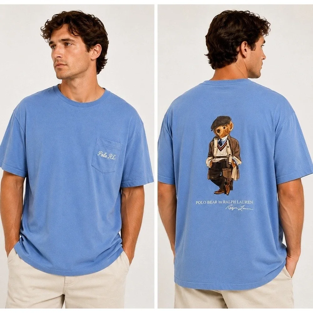 Polo Ralph Lauren Polo Bear Pocket T Shirt Men XXL Blue Classic Fit Graphic #6